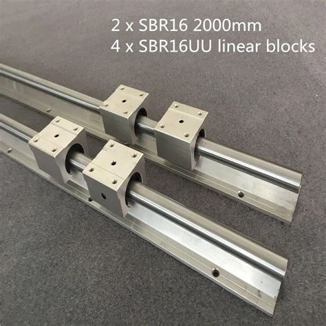 2 комплекта SBR16 2000 мм опорная направляющая линейная направляющая ...