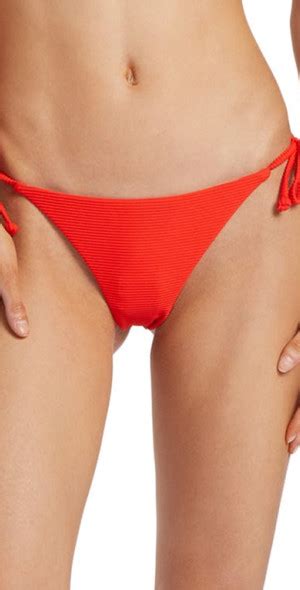Billabong Tanlines Side Tie Tanga Bikini Bottoms In Rad Red
