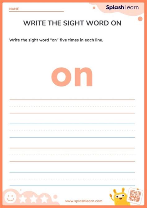 write  sight word  printable ela worksheet