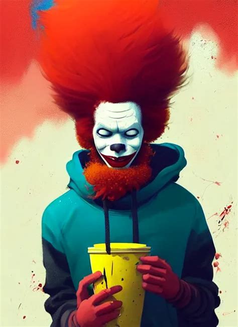 Highly Detailed Portrait Of Ronald Mcdonald Red Afro Stable