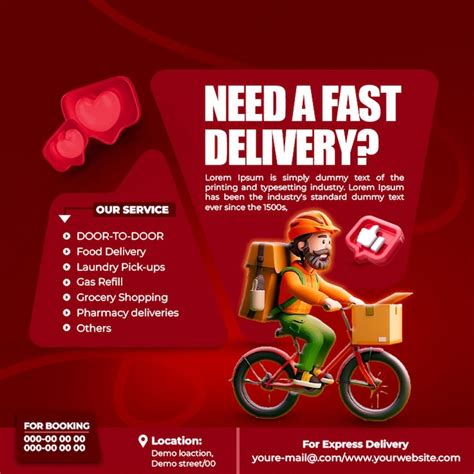 delivery flyer template canva psd high quality  psd templates