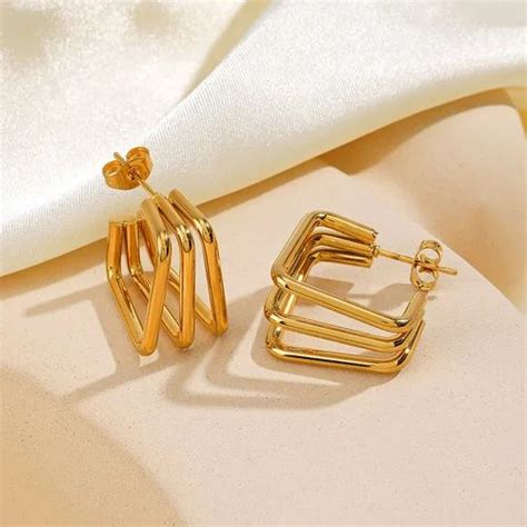 Stainless Steel K Gold Plated Earrings At Rs Pair Gold Plated