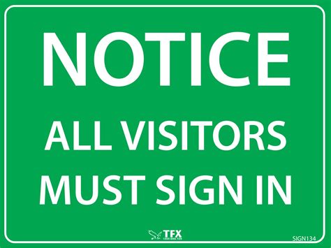 Notice - All Visitors Must Sign In - 600mm X 450mm - Poly Sign - Sydney