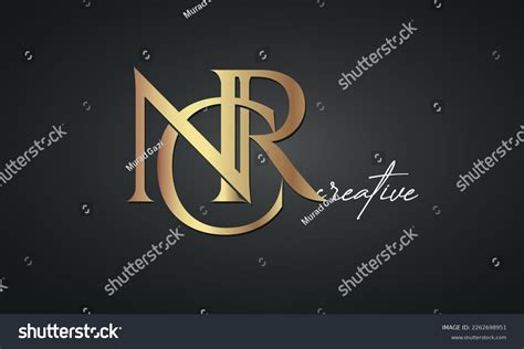 luxury letters ncr golden logo icon stock vector royalty