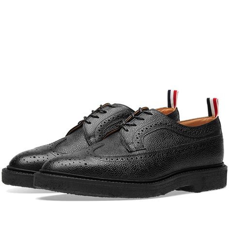 Thom Browne Classic Crepe Sole Longwing Brogue Black Pebble Grain END