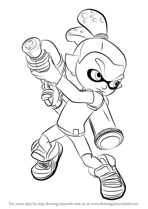 How To Draw Inkling Male From Splatoon Splatoon Step By Step