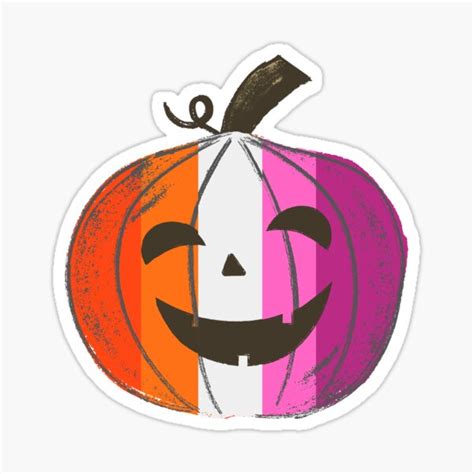 LGBT Lesbian Pride Pumpkin Halloween Sticker For Sale By Rmgee573 Redbubble