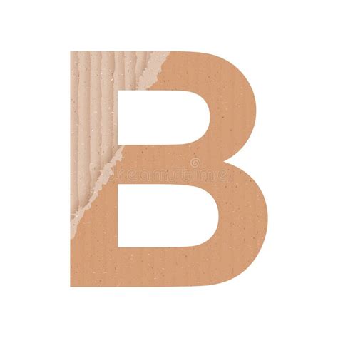 Letter B Of The English Alphabet Gray Paper Cardboard Texture On White Background Vector