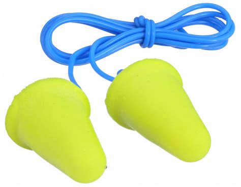 cone ear plugs  db noise reduction rating nrr corded  yellow