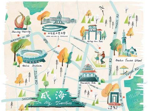 Weihai City Map by Li Zhang on Dribbble