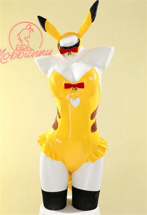 Women Derivative Sexy Lingerie Set Costume Yellow Bunny Girl Bodysuit PM Cosplay Top Quality