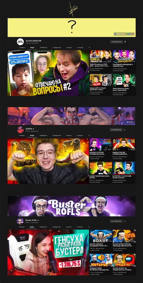 Preview images for famous bloggers "YouTube" – work from freelancer's