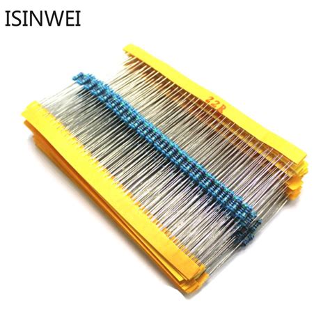 Total 600pcs 1 1 4W 0 25W Metal Film Resistor Assorted Kit 30 Values