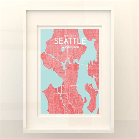 Seattle City Map, Art Print, Wall Decor - OurPoster.com