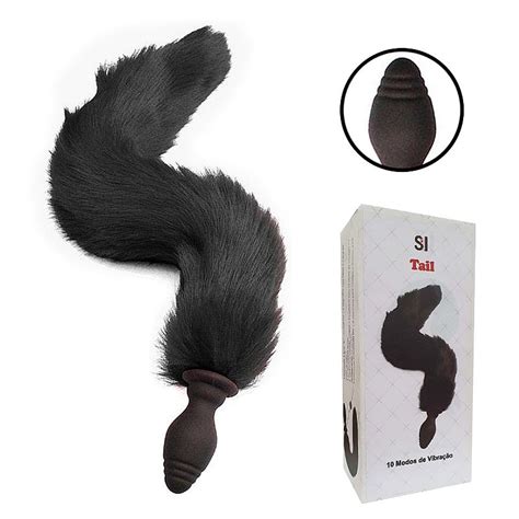 69 Sexline Sex Shop PLUG ANAL EM SILICONE VIBRO RABO DE RAPOSA TAIL