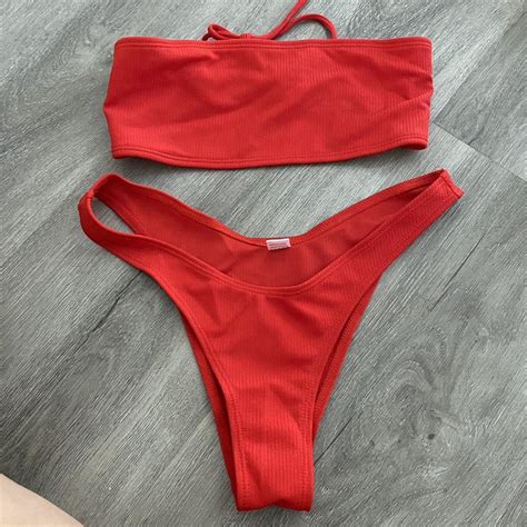 Red Zaful Bikini Size Id Say Fits Like A Depop