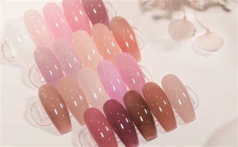 Amazon Shoyum Pcs Jelly Nude Gel Nail Polish Set Sheer Pink