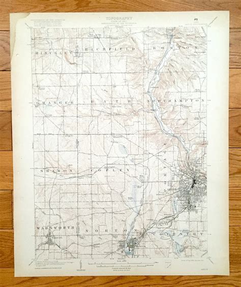 Antique Akron Ohio 1905 Us Geological Survey Topographic Map Medina