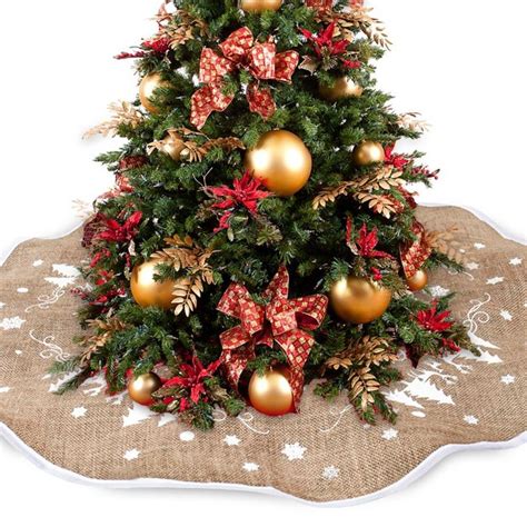 Christmas Tree Skirts Cm Vintage Jute Burlap Skirt Tree Skirts Xmas