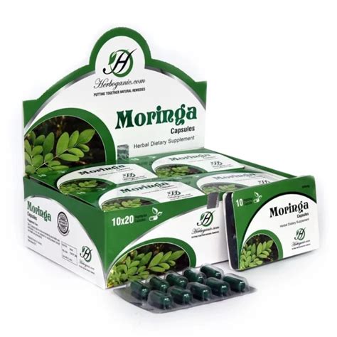 Moringa Capsules Blister Pack Herbs And Cure