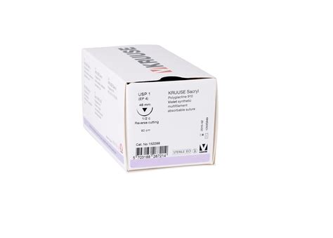 Kruuse Sacryl Suture Usp 1 90 Cm Needle 48 Mm Rc