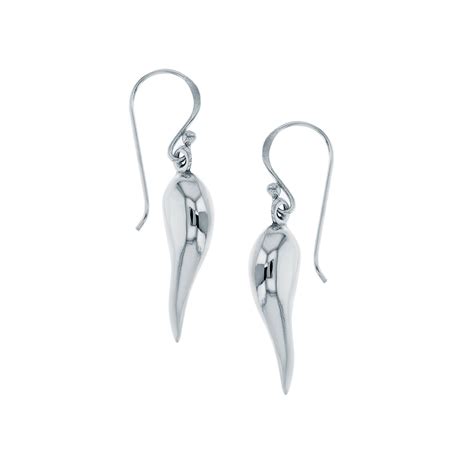 Sterling Silver Italian Horn Earrings Property Room