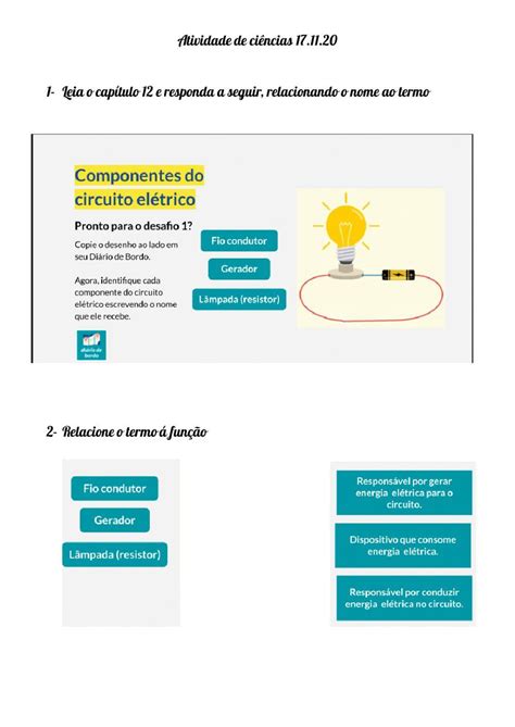 Circuito Elétrico Worksheet Live Worksheets