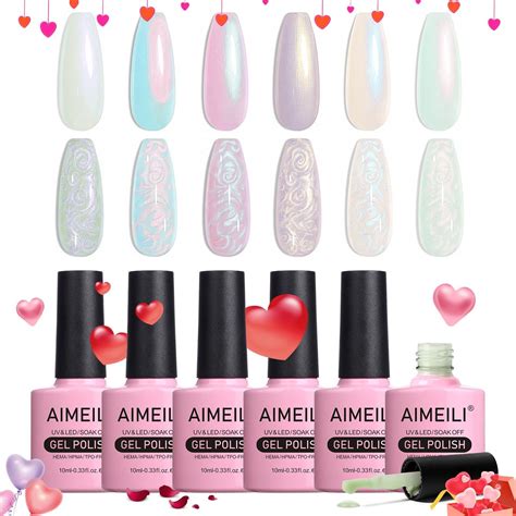 Amazon AIMEILI Jelly Gel Nail Polish Soak Off U V Neutral Nude Pink Gel Polish Nail Art