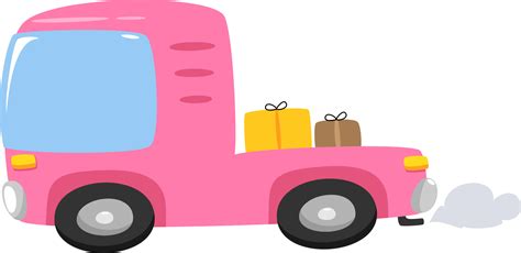 Pink Truck Cartoon 24031420 Png