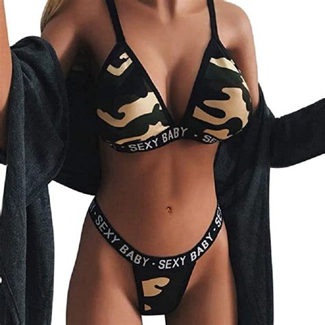 Generic New Sexy Camouflage Letters Three Point Sexy Suit Sexy Lingerie Walmart