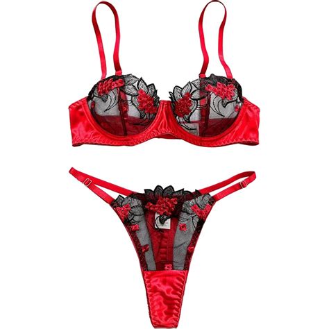 Mo Finance Lilosy Sexy Satin Mesh Floral Embroidered Underwire Lingerie Set Buy Now Pay
