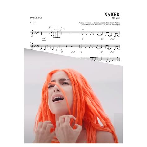Naked AVA MAX Original Sheet Music For Songs On Keyboard With ZAIKS License
