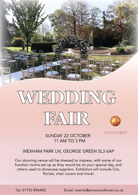 Wedding Fair 2023 The Pinewood Hotel Slough October 22 2023