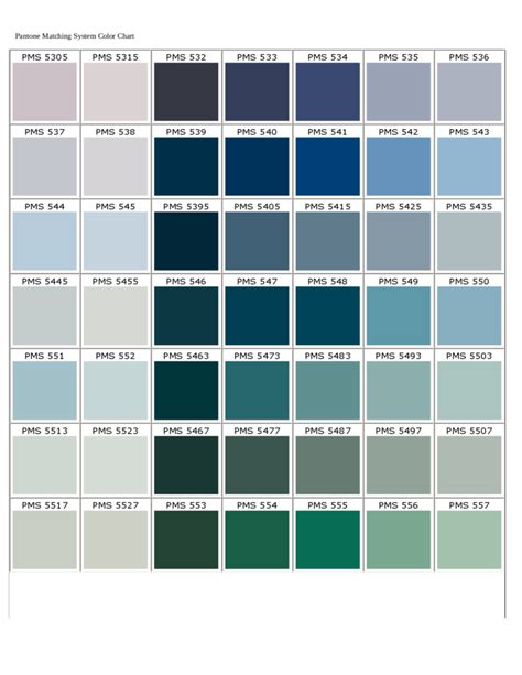 Pantone Matching System Color Chart Free Download