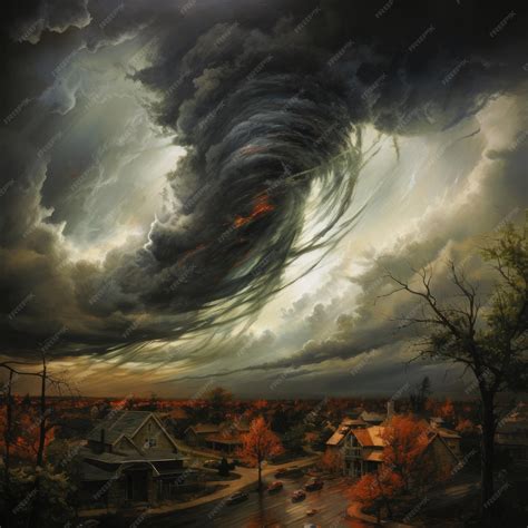 Premium Photo | The Urban Tornado Nature Fury Unleashed Generative AI