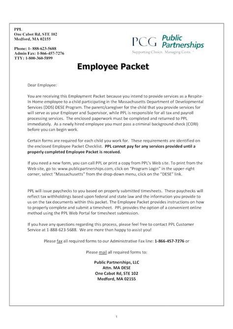 Pdf Employee Packet Public Partnershipsww Publicpartnerships