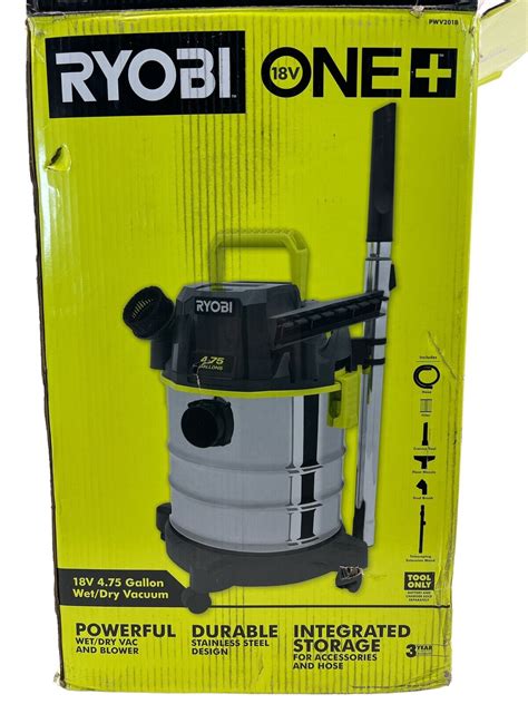 Ryobi One 18v 4 75 Gallon Wet Dry Vacuum Cordless Tool Only Pwv201b