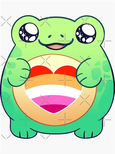 Pride Froggy Sticker Lesbian Flag Sticker For Sale By Vince Is