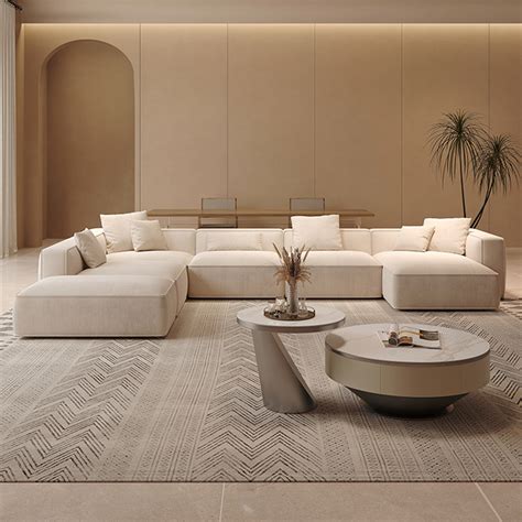 Cuboid Sanded Suede Fabric Beige Modular Sofa 157 Gray Leather Modular