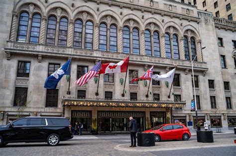 The Entrance To The Fairmont Royal York Hotel In Downtown Toronto