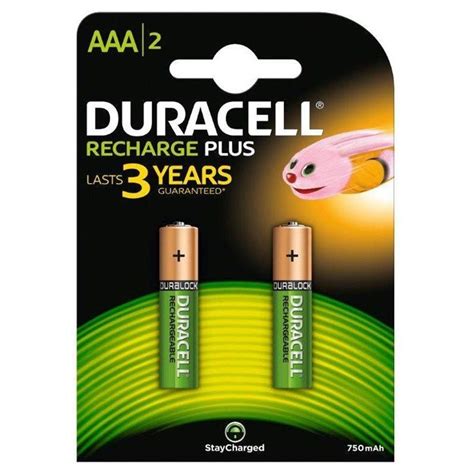 Pilhas Recarregáveis Duracell HR03 AAA NIMH 750mAh BL-2