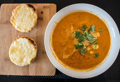 Homemade Tomato Soup With Grilled Cheese On Rolls Rfood