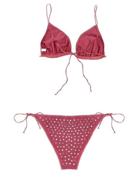 Oséree Gem Embellished Tied Bikini Set in Pink Lyst