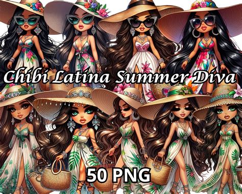 Chibi Latina Summer Diva 50 Png Chibi Dolls Png Chibi Girl Png Latina Woman Png Latina Clipart