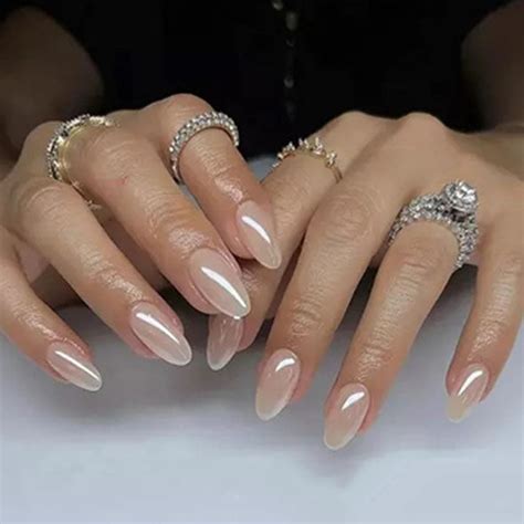 Nude Shimmer Nails Shimmering Glitter Nail Best Press On Nails Sparkly