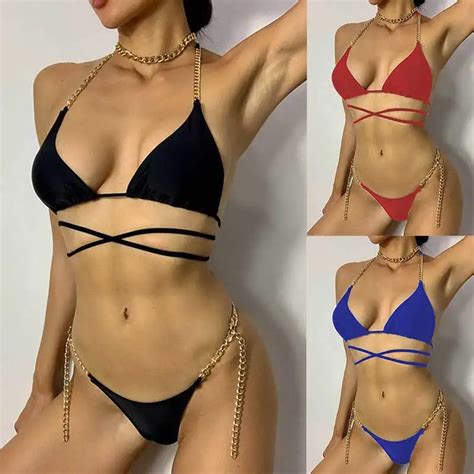 Sexy Micro Bikini 2024 Criss Cross Swimwear Bandage Woman Swimsuit Female Thong Bikinis Set 2