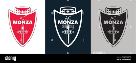 AC Monza FC Color Black and White 3 Style Logo Italian professional ...