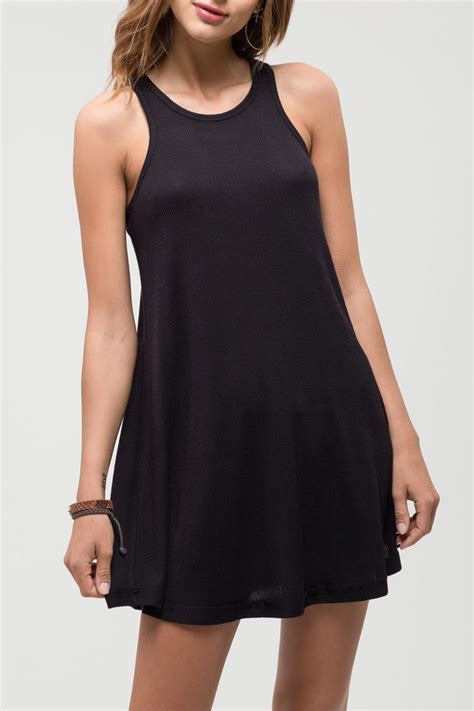 Blu Pepper Ribbed Knit Tank Dress In Black Lyst