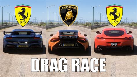 FH5 DRAG RACE Ferrari 296 Gtb 2022 vs Lamborghini Huracán Tecnica