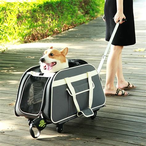 Коляска для домашних животных, сумка на колесиках для собак, чехол для ...